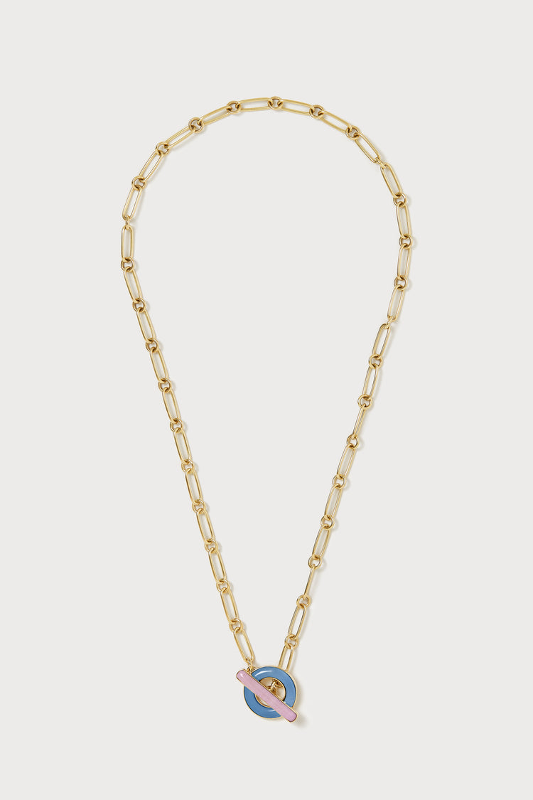 Bonbon Toggle Necklace <br> Blue Opal & Lavender