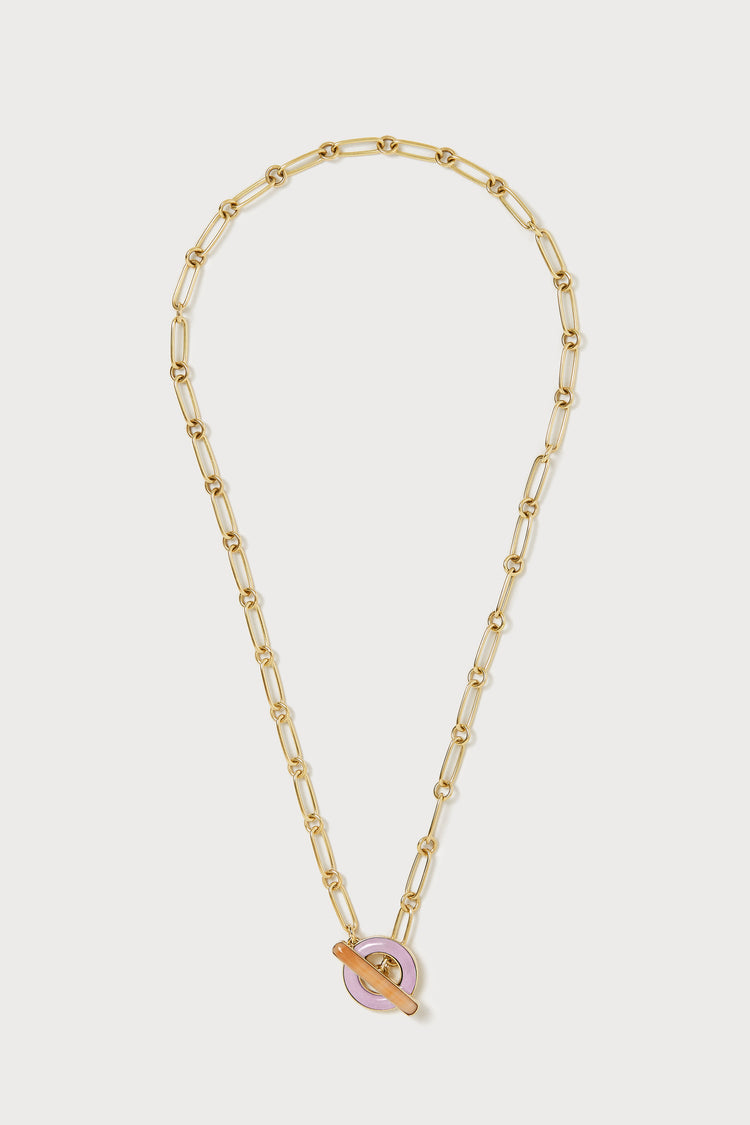 Bonbon Toggle Necklace <br> Lavender & Peach Jasper