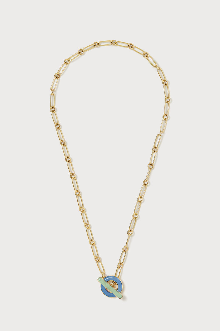 Bonbon Toggle Necklace <br> Blue Opal & Green Turquoise