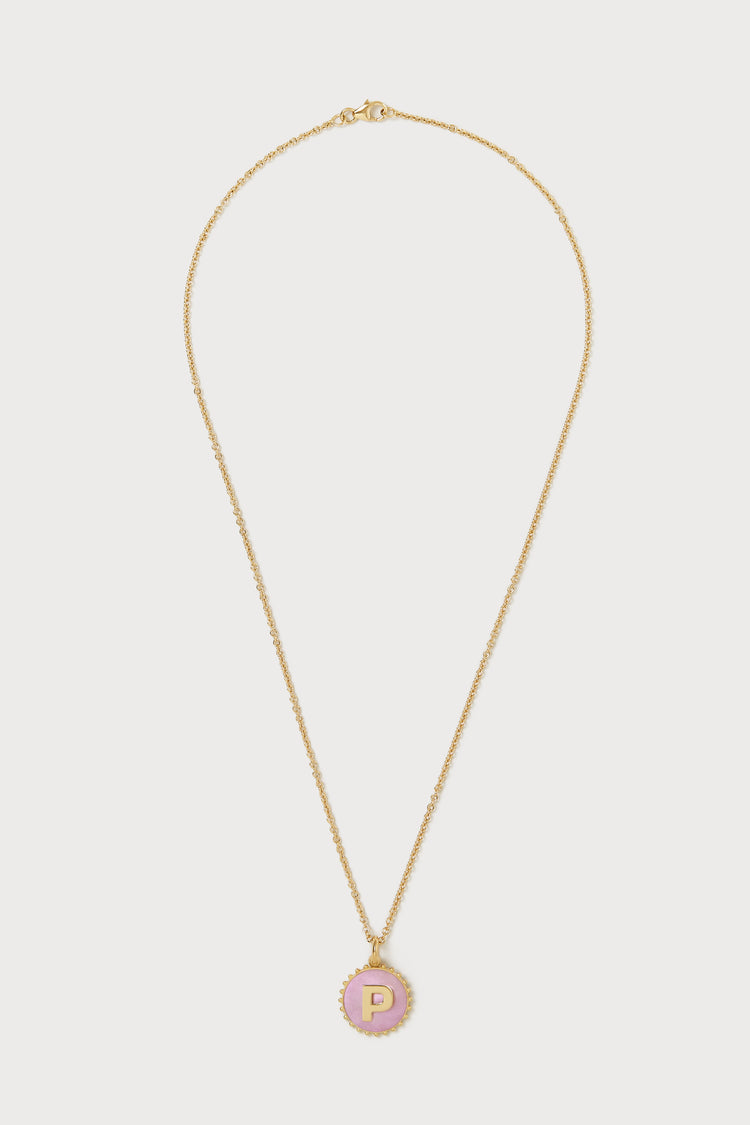 Mini Canvas Initial Necklace <br> Lavender