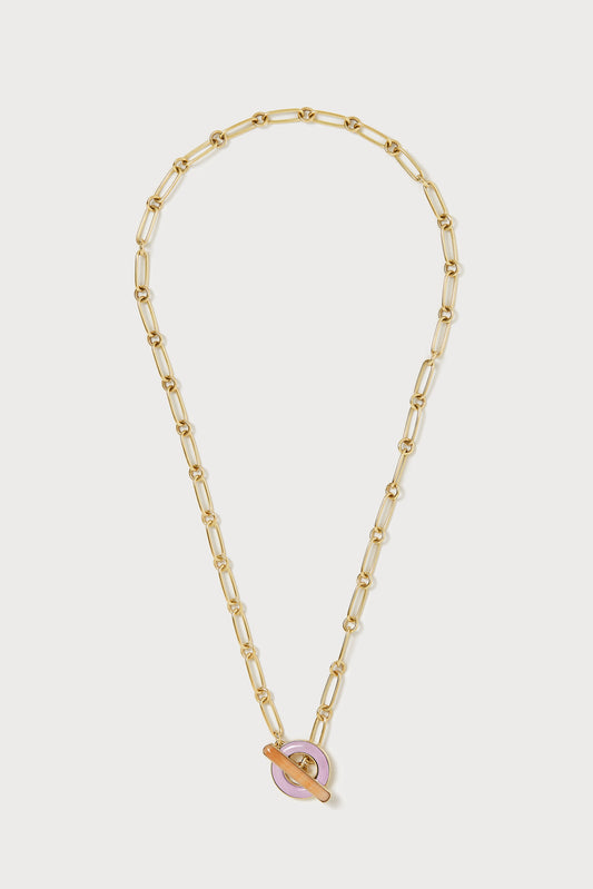 Bonbon Toggle Necklace <br> Lavender & Peach Jasper