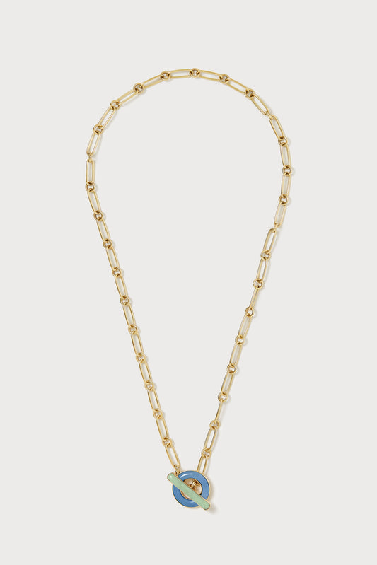 Bonbon Toggle Necklace <br> Blue Opal & Green Turquoise