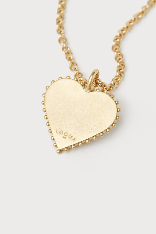 Puffy Heart Initial Necklace <br> Blue Opal
