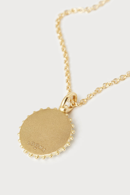 Mini Canvas Diamond Initial Necklace <br> Blue Opal