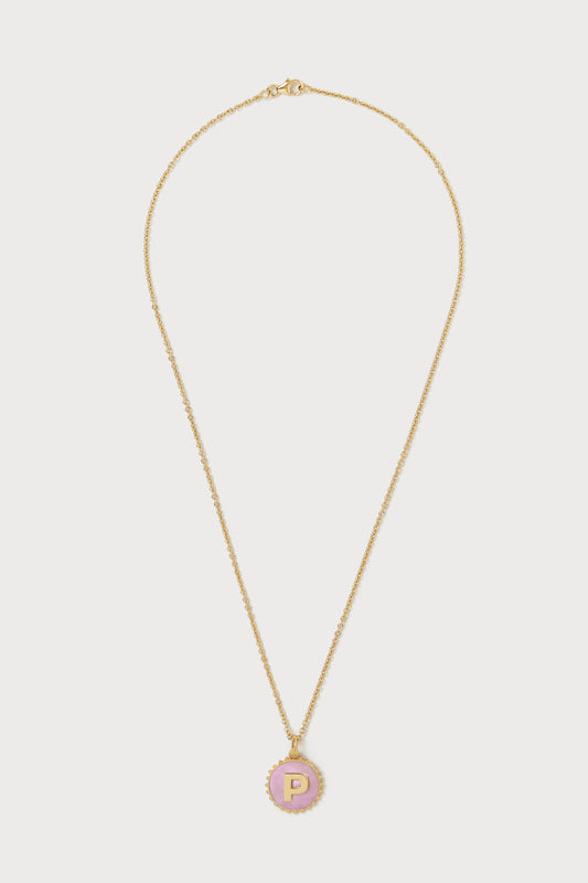 Mini Canvas Initial Necklace <br> Lavender