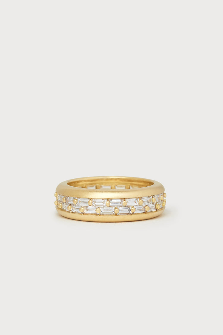 Baguette Checkerboard Bubble Ring