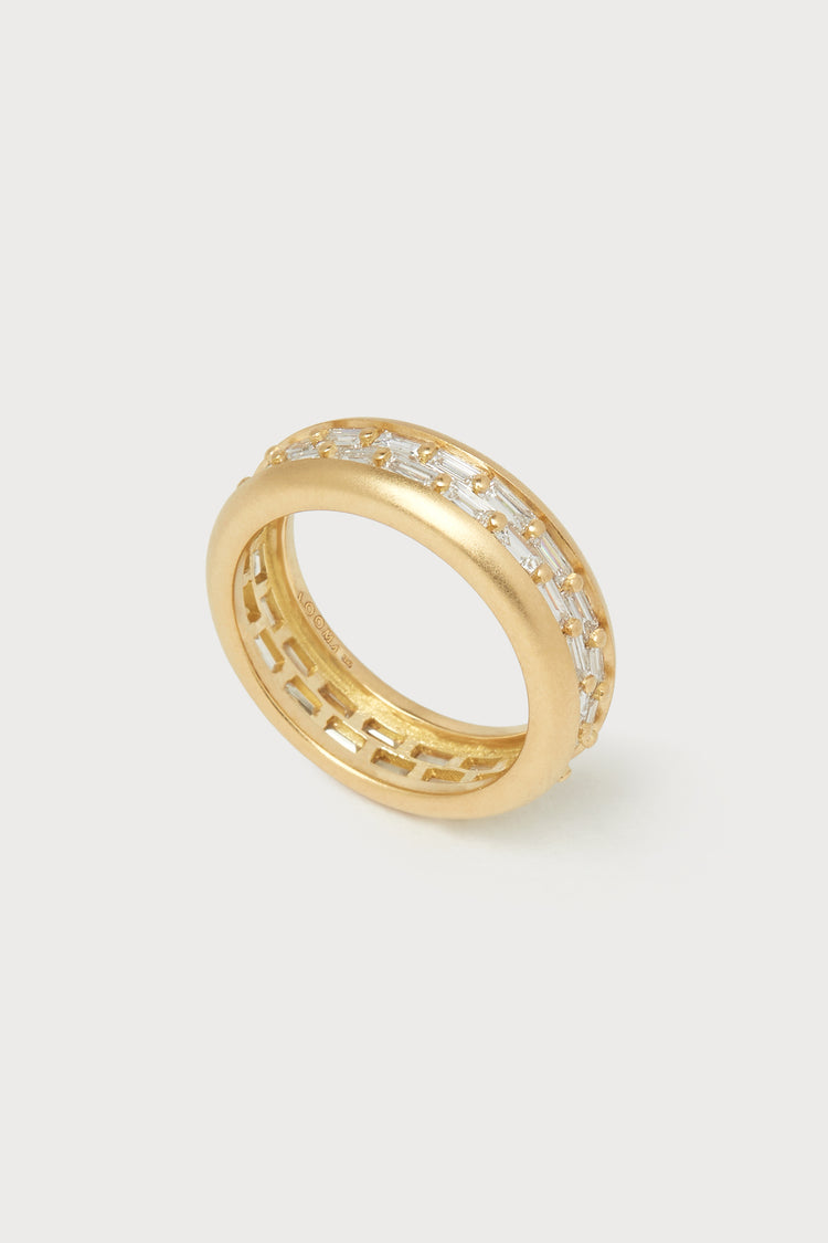Baguette Checkerboard Bubble Ring
