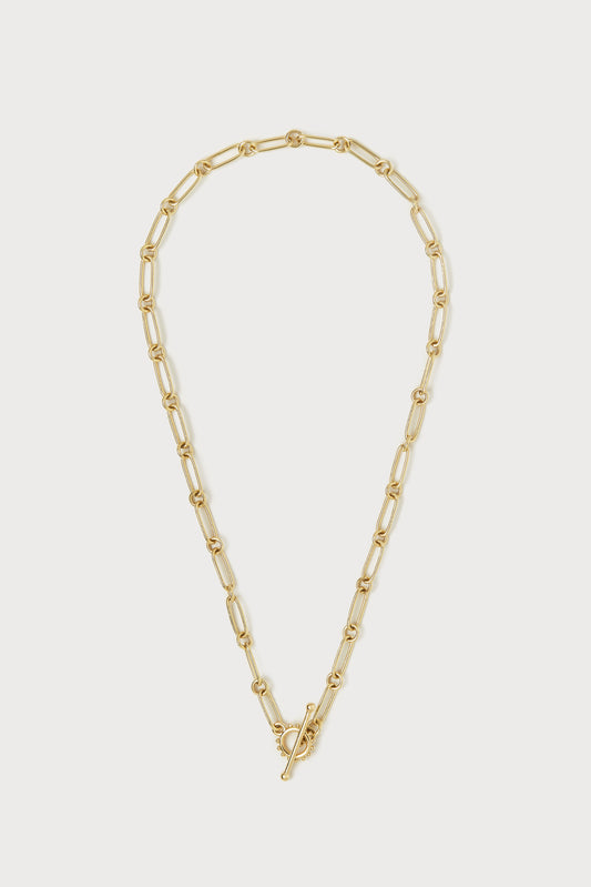 Mixed Link Dotted Toggle Necklace
