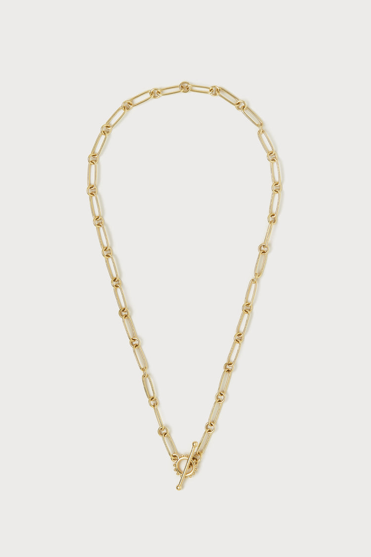 Mixed Link Dotted Toggle Necklace