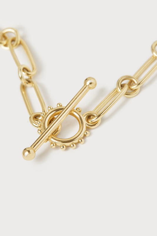 Mixed Link Dotted Toggle Necklace