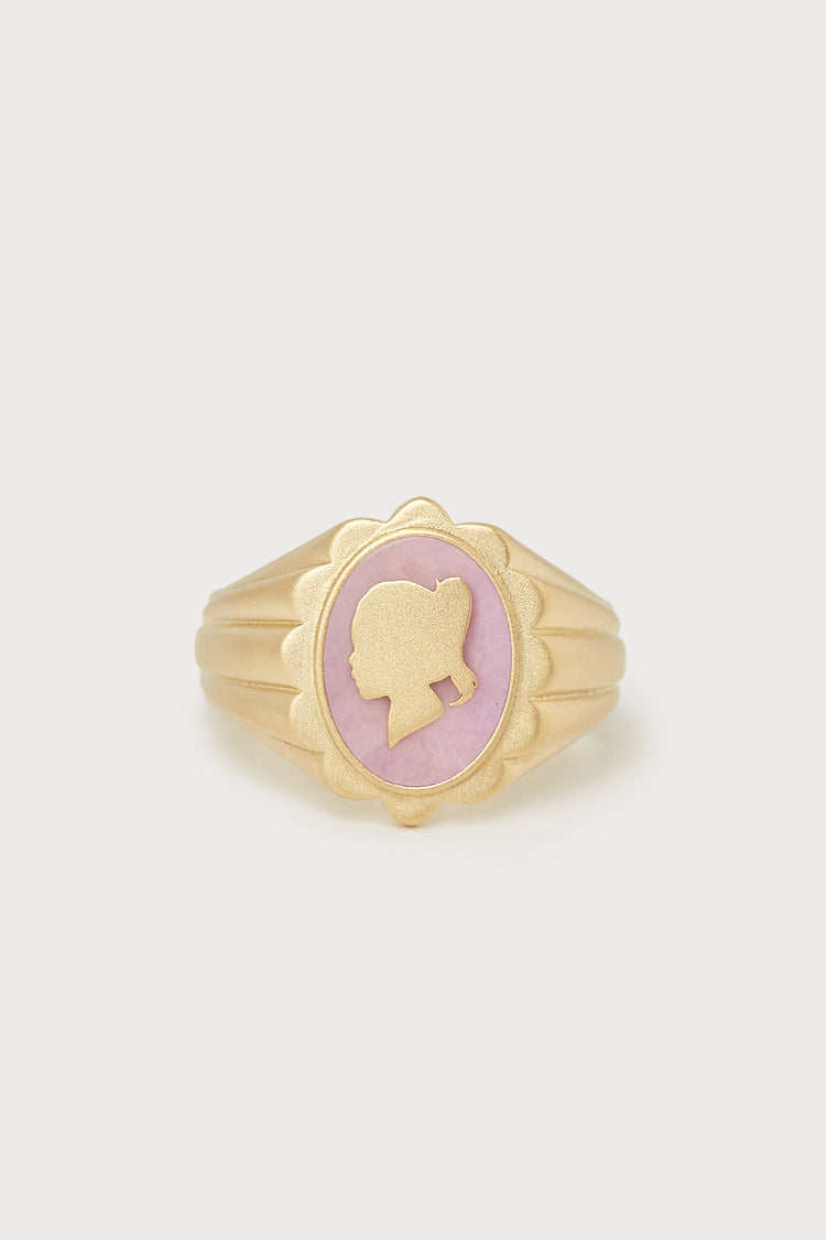 Personalized Scalloped Silhouette Ring <br> Lavender